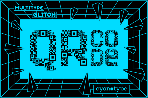 MultiType Glitch QR Code: A Trendy Pixel Font for Modern Design